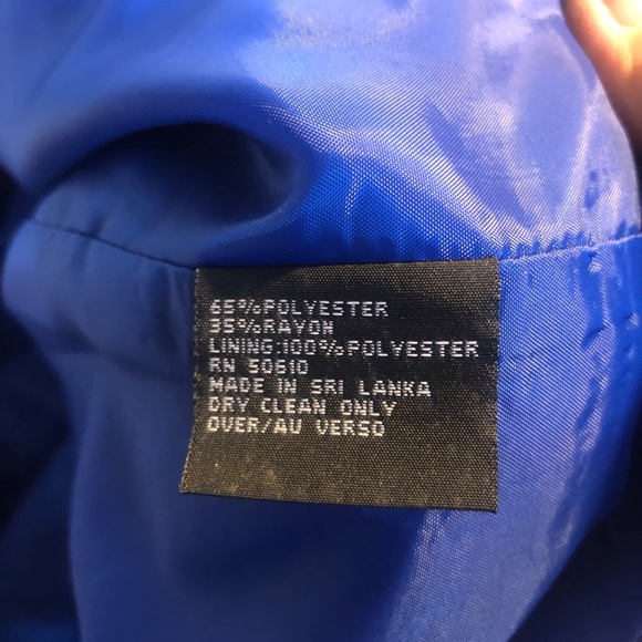 Vintage Kasper ASL Dress Size 14 Royal Blue - Picture 6 of 8